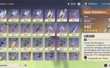13 armas 5* + 12 personagens 5* + 5 constelações