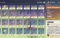 13 armas 5* + 12 personagens 5* + 5 constelações