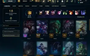 Diamante 4 com 32 Champs e 2 Skins