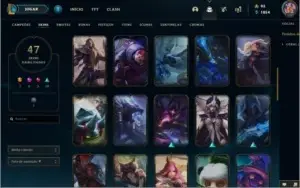 V > Atual Prata3 com 47 skins e 84 champs(Gold4 na passada)