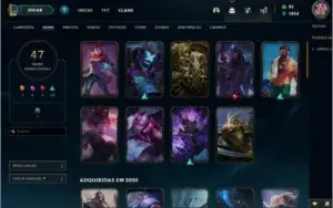 V > Atual Prata3 com 47 skins e 84 champs(Gold4 na passada)