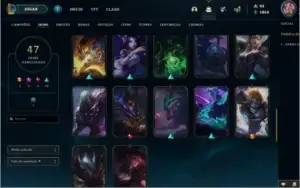 V > Atual Prata3 com 47 skins e 84 champs(Gold4 na passada)