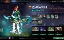 Conta Dota 2 com diversas arcanas, personas e mais