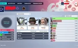 Conta Overwatch 84 skin lendaria, 5 armas douradas