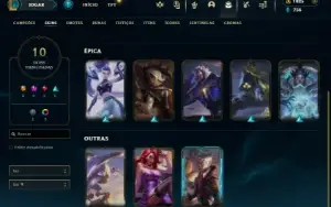 Platina 4 com 40 Champs e 10 Skins + 1825 RP