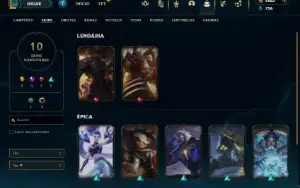 Platina 4 com 40 Champs e 10 Skins + 1825 RP