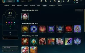 Platina 4 com 40 Champs e 10 Skins + 1825 RP
