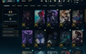Platina 4 com 40 Champs e 10 Skins + 1825 RP