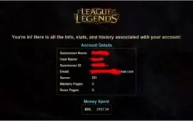 Conta League of legends | Criada na season 2
