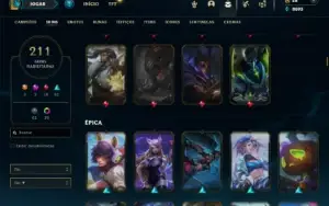 Ouro 4 com TODOS os champs e 211 Skins + 888k de Zed