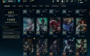 Ouro 4 com TODOS os champs e 211 Skins + 888k de Zed