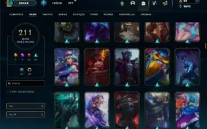 Ouro 4 com TODOS os champs e 211 Skins + 888k de Zed