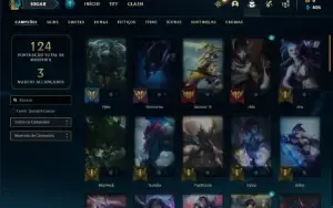 Conta Unranked com 55 Champs e 12 Skins + 2 Fragmentos
