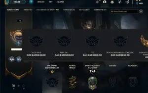 Conta Unranked com 55 Champs e 12 Skins + 2 Fragmentos