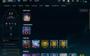 Conta Unranked com 55 Champs e 12 Skins + 2 Fragmentos