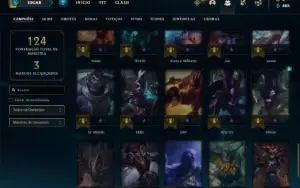 Conta Unranked com 55 Champs e 12 Skins + 2 Fragmentos