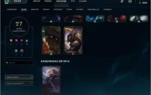 CONTA LOL OURO 2 MMR ALTO 27 SKINS
