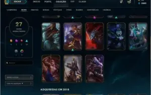 CONTA LOL OURO 2 MMR ALTO 27 SKINS