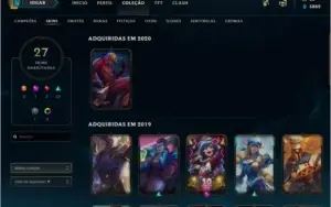 CONTA LOL OURO 2 MMR ALTO 27 SKINS