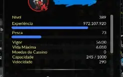 conta PXG 2 pessonagens 1> level 389/  2>189 ,