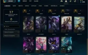 Conta ouro 1 baratinha com 5 skins e 39 champs