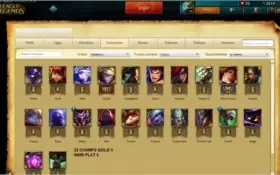 Conta League of Legends GOLD V, mmr bom, 22 champs