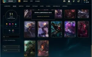 Conta unranked (Dima 2 Season passada)  31 skins e 68 champs