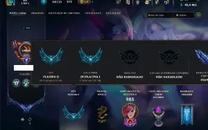 Platina 1 com TODOS os champs e 522 Skins + 200 Cromas