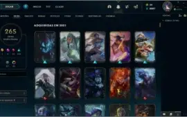Conta LOL lvl 414 com 265 skins platina 2