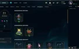 Conta LOL lvl 414 com 265 skins platina 2