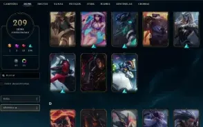 Unranked com TODOS os champs e 208 Skins ( MID / ADC / SUP )