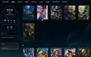 Unranked com TODOS os champs e 208 Skins ( MID / ADC / SUP )