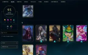 Unranked com TODOS os Champs e 93 Skins + 1000 RP
