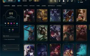 Unranked com 100 Champs e 99 Skins