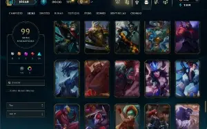 Unranked com 100 Champs e 99 Skins