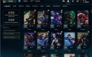 Conta ouro 2 com TODOS os champs e 162 Skins + 1 Prestigio