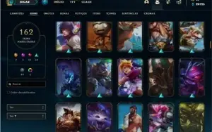Conta ouro 2 com TODOS os champs e 162 Skins + 1 Prestigio