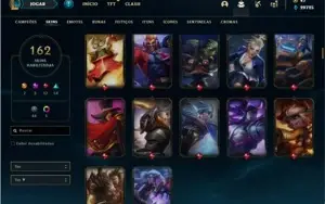 Conta ouro 2 com TODOS os champs e 162 Skins + 1 Prestigio