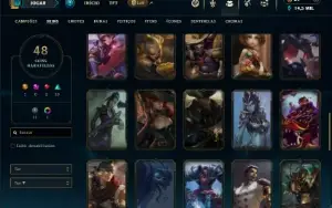 Bronze 3 com TODOS os champs e 48 Skins