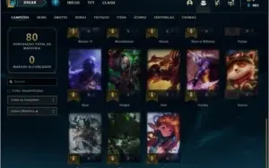 Conta Unranked com 28 champs e 4 skins