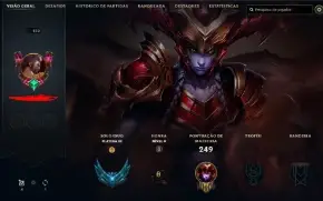 Conta LOL ( PLAT 3 Solo queue e Esmeralda 2 Flex) LVL 150