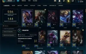 Conta ouro 1 com 150 Champs e 161 Skins + 2333 RP