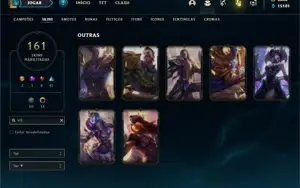 Conta ouro 1 com 150 Champs e 161 Skins + 2333 RP