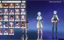 Conta Genshin AR 54 Diluc + Eula + Hutao + Keqing++