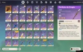 Conta Genshin AR 54 Diluc + Eula + Hutao + Keqing++