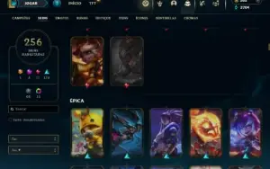 Platina 4 com TODOS os champs e 256 Skins  +7 Vitoriosas