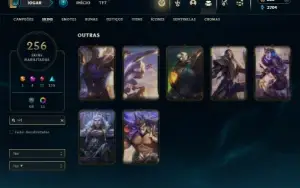 Platina 4 com TODOS os champs e 256 Skins  +7 Vitoriosas