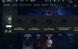 Unranked com 35 Champs e 13 Skins