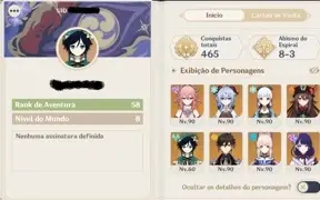 [AR58] Conta Genshin com 17/T5,10 armas T5 e todos os T4!!!