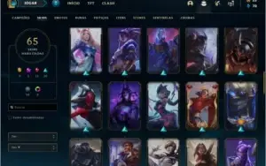 Conta prata 2 com 65 skins e 67 champs